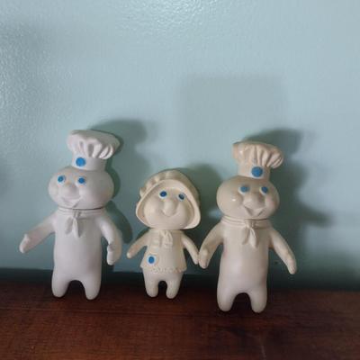 Three Vintage Vinyl Pillsbury Doughboy Dolls