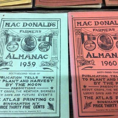 Mac Donald’s Farmers Almanac 1905’s and 1960’s