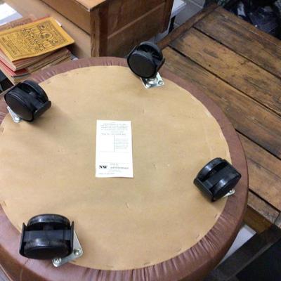 MCM Leather Round Foot Stool With Storeage.