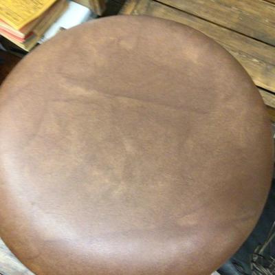 MCM Leather Round Foot Stool With Storeage.