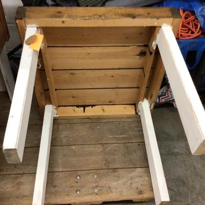 Wood Table Stained Top White Painted Bottom