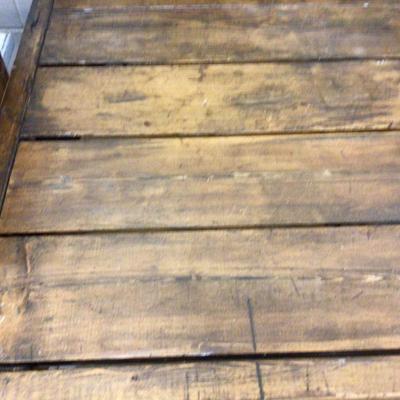 Wood Table Stained Top White Painted Bottom