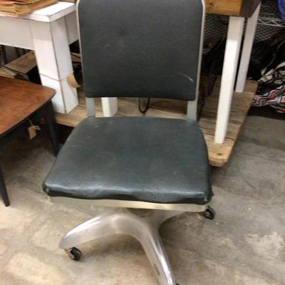 Vintage Metal and Leather Office Chair