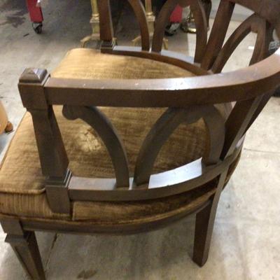 Great MCM Wood Brown Velvet Chair