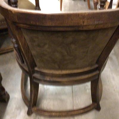 MCM Wood and Brown Velvet Chair