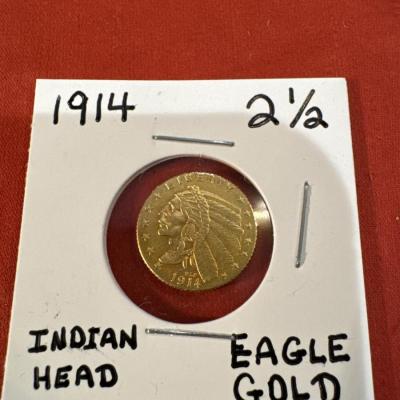 1914 2 1/2 INDIAN HEAD EAGLE GOLD PIECE