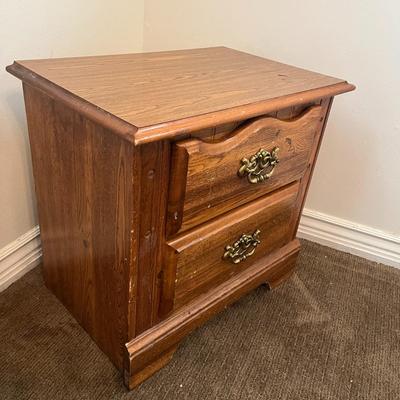 Wooden Two Drawer Night Stand