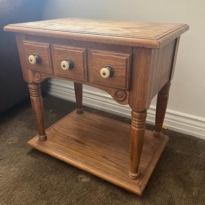 Wooden One Drawer Side Table