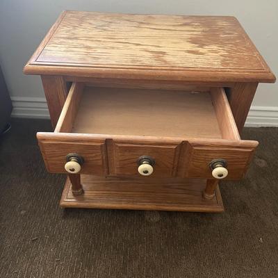 Wooden One Drawer Side Table