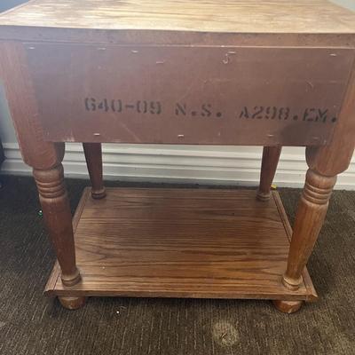 Wooden One Drawer Side Table