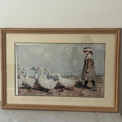 Vintage Painting in Wooden Frame