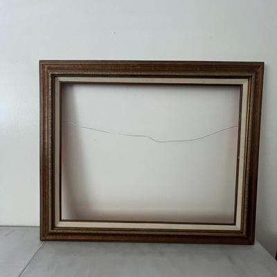 Antique Finish Gold Canvas Dark Wood & Green Solid Wood Picture Frame