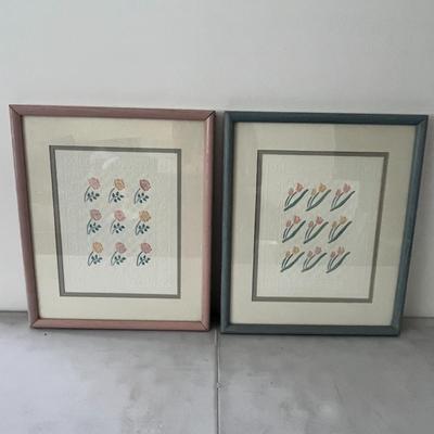 2 Set of Rose & Tulips Wall Art By Jane Billman