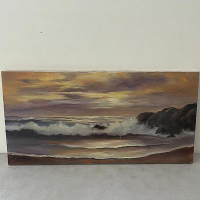 Vintage Signed Framed Original Oceanfront Landscape Artwork