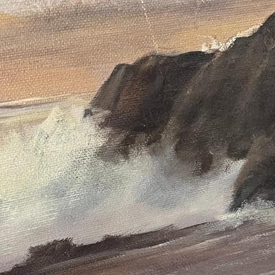 Vintage Signed Framed Original Oceanfront Landscape Artwork