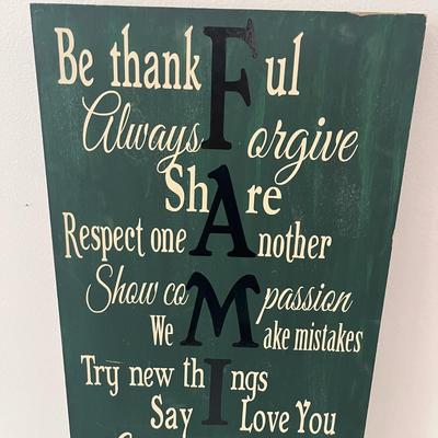 inspirational Family Rules Wall Art Sign