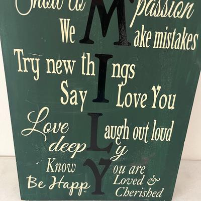 inspirational Family Rules Wall Art Sign