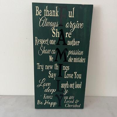 inspirational Family Rules Wall Art Sign