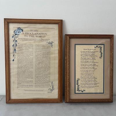 The Family A Proclamation Of The World & Heavens Very Special Child Frames