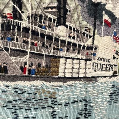 Dixie Queen American Steamboat Stitched Art