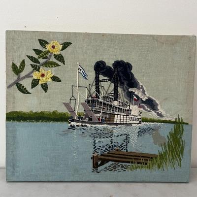 Dixie Queen American Steamboat Stitched Art