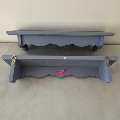 Solid Wood Accent Wall Shelf Blue