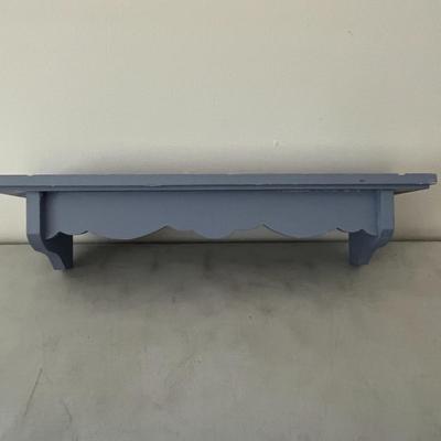 Solid Wood Accent Wall Shelf Blue