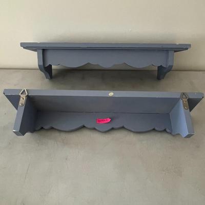 Solid Wood Accent Wall Shelf Blue