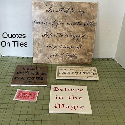 4 Multi Colored Tiles With Quotes