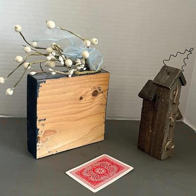 2 Figurines, Bird House & Home Decor Art
