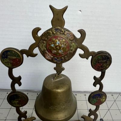 Antique Brass Bell On A stand