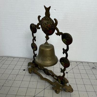 Antique Brass Bell On A stand