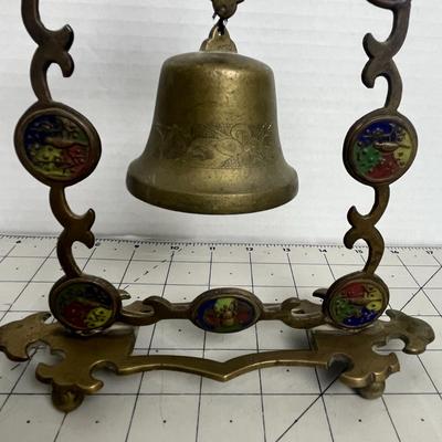 Antique Brass Bell On A stand