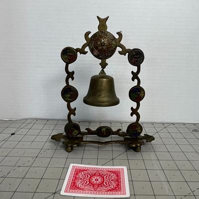 Antique Brass Bell On A stand