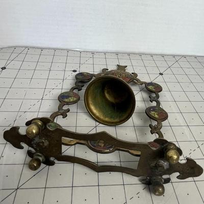 Antique Brass Bell On A stand