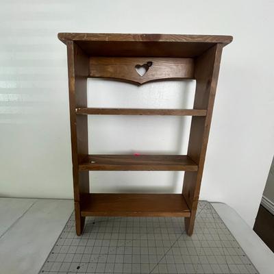 Wood Wall Hanging Tiered Shelf Display Heart Cut Out Farmhouse Decor & Solid Wooden Shelf