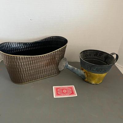 Brass Water Pot/Vase, Sterling & Noble Wall Clock, Decorative Watering Can & Storage Organizer