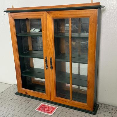 Vintage Wood and Glass Display Cabinet