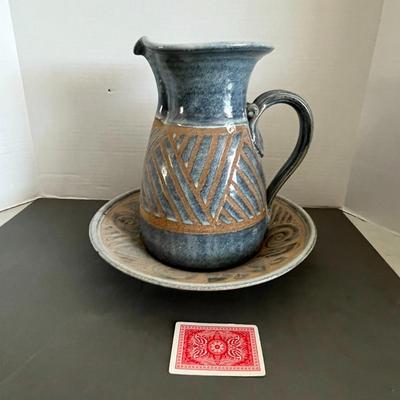Hand-painted Pitcher and Plate