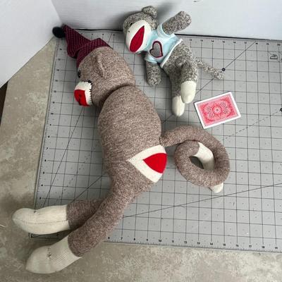 2 Sock Monkey Toys