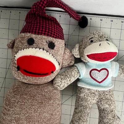 2 Sock Monkey Toys