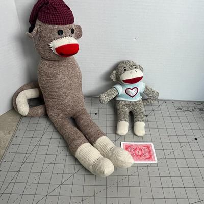 2 Sock Monkey Toys