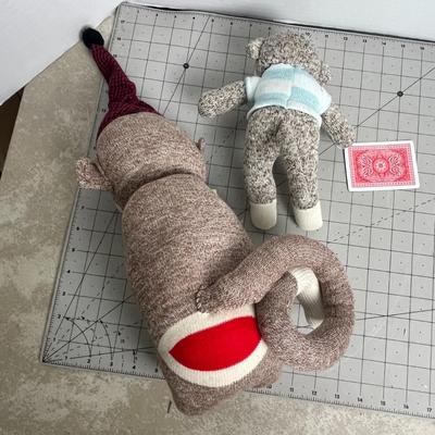 2 Sock Monkey Toys