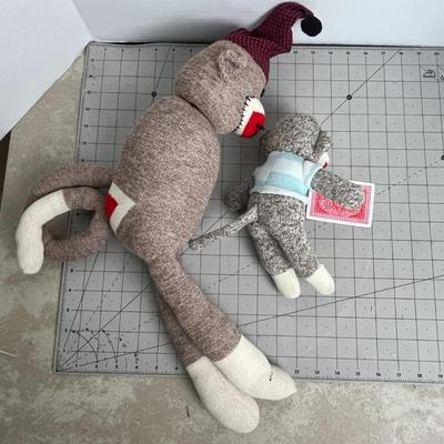 2 Sock Monkey Toys