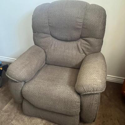 Olive Green /Tan Rocker/Recliner Sofa