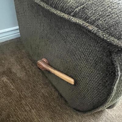 Olive Green /Tan Rocker/Recliner Sofa