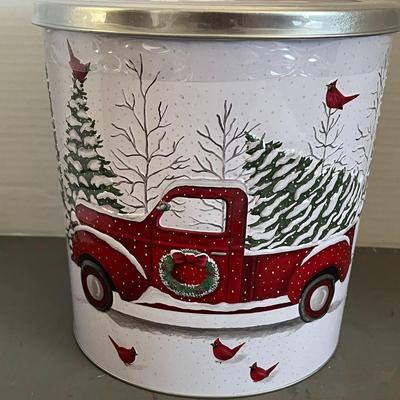 Holiday Farmhouse Truck Tin Canister