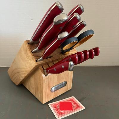 Farberware Red Handle Stainless Steel Knife Set