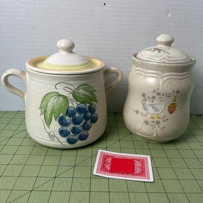 Two-Piece Ceramic Jars with Lids