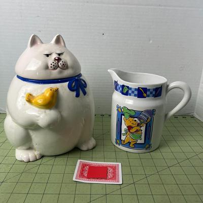 Winnie the Pooh Pitcher by Treasure Craft & Home ETC Cat Cookie Jar